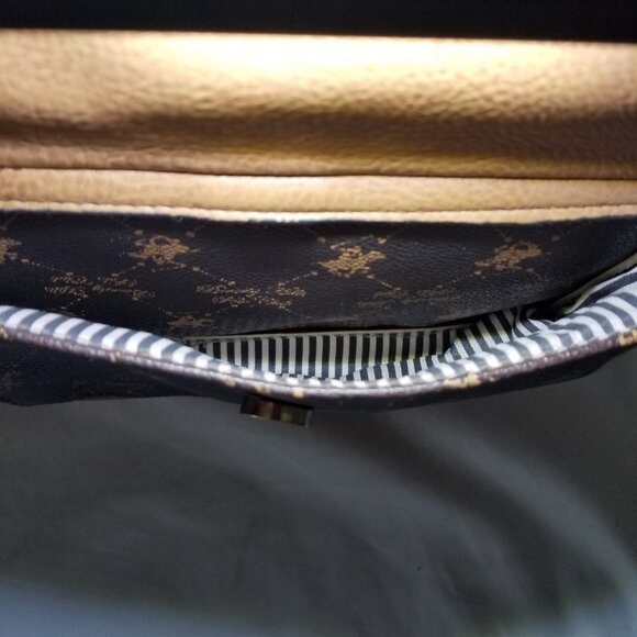 Beverly Hills Polo Club Womens Monogram Backpack Purse Brown Beige Zipper Close - Picture 13 of 16